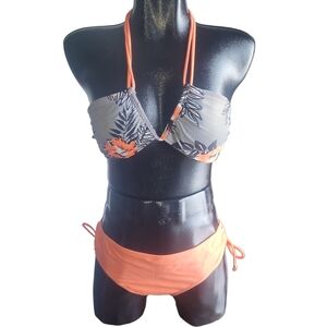 Nass Eau Orange and Black Tropical Women's Bikini Set 14